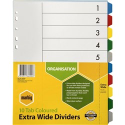 DIVIDER A4 10 TAB XTRA WIDE
