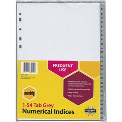 DIVIDER A4 1-54 PVC GREY