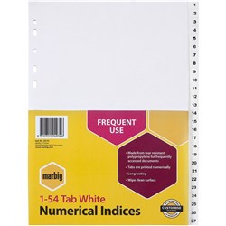 DIVIDER A4 1-54 PVC WHITE