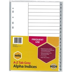 DIVIDER A4 A-Z GREY DIVIDERS