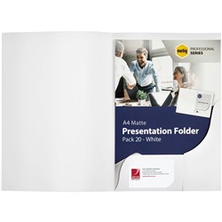 MARBIG A4 PRESENTATION FOLDER MATT WHITE PACKET 20