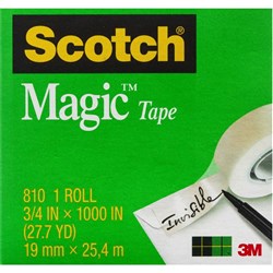 SCOTCH 810 MAGIC TAPE VALUE PACKS 19mmx25m Pack of 4
