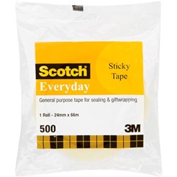 SCOTCH 500 ECONOMY TRANSPARENT TAPE 24mmx66m