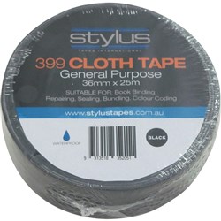 STYLUS 399 CLOTH TAPE Black 36mmx25m