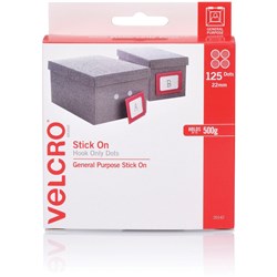 VELCRO SPOTS HOOK 22mm White Dispenser - 20142