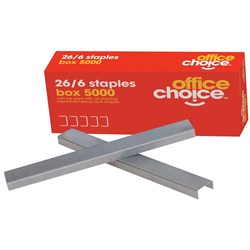 OFFICE CHOICE STAPLES No. 26/6 5000's Pack of 5000