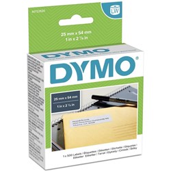 DYMO ADD LABELS 25MM X 54MM WHITE PAPERmm