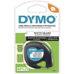 DYMO LETRATAG 12MMX4M PEARL WHITE P LASTI