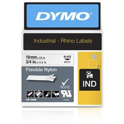 DYMO RHINO INDUSTRIAL LABEL TAPE Flexible Nylon 19mm x 35m