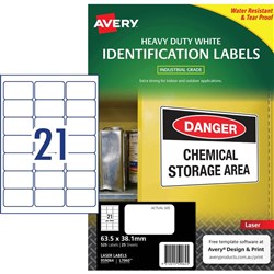 AVERY HEAVY DUTY LASER LABELS 21 L P Sht