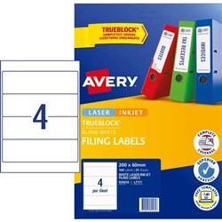 AVERY L7171 White Filing Labels 4 up