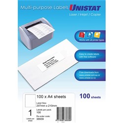 LABEL UNISTAT 1UP 210X297mm 38939