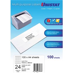 LABEL UNISTAT 24UP 70x36mm