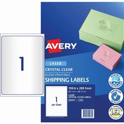 AVERY L7567-25 CLEAR 1UP
