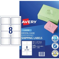 AVERY L7565-25 CLEAR 8UP