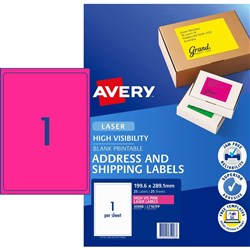 AVERY L7167FP FLUORO PINK 25 Pink 1 UP