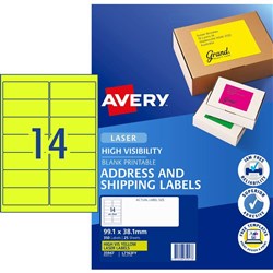 AVERY 98x38 FL YELLOW 14UP
