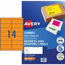 AVERY L FLOURO ORANGE 14 L P Sht