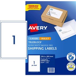 AVERY INTERNET SHIPPING LABELS L7167 1L/P/Sht 199.6x289.1mm