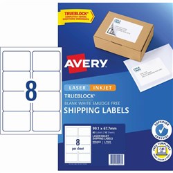 AVERY INTERNET SHIPPING LABELS L7165 8L/P/Sht 99.1x67.7mm