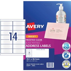 AVERY J8563-25 CLEAR 14UP