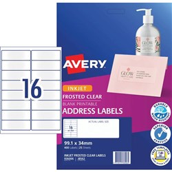 AVERY J8562-25 CLEAR 16UP