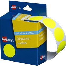 LABEL DMC24FY CIRCLE 24mm FL.YELLOW