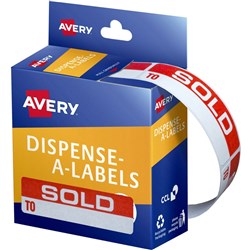 Avery Sold To Labels 19x64mm Pack 125