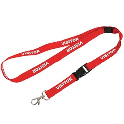 PREPRINTED VISITOR LANYARDS PK 5 RED