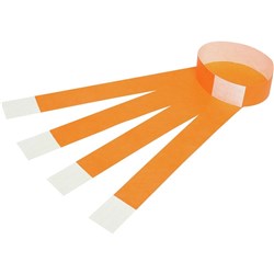 REXEL WRIST BANDS W Serial Number Fluoro Orange