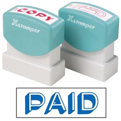 STAMP X-ST 1357 PAID BLUE