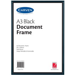 Q FRAME CERTIFICATE FRAME BLACK A3 Black Wall Mountable