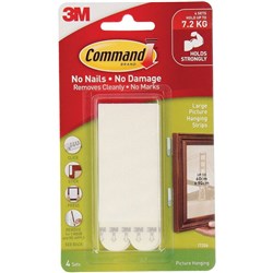 COMMAND PICTURE HANGING STRIPS Large White Pack of 4