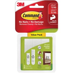 3M 17203 HANGING STRIPS Small & Medium Combo Pack of 2