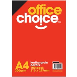 BINDING COVER LEATHERGRAIN OC BLACK 300gsm