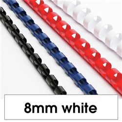 REXEL BINDING COMB 8mm 21Loop 45Sht Cap White