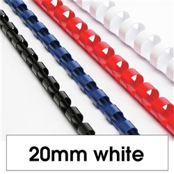 REXEL BINDING COMB 20mm 21 Loop 165Sht Cap White