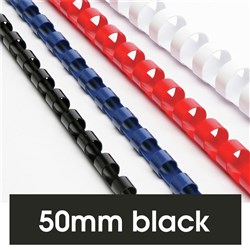 REXEL BINDING COMB 50mm 21 Loop 450Sht Cap Black