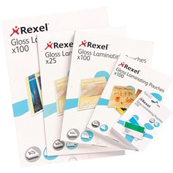 REXEL LAMINATING POUCHES A4 2x180mic Pk25