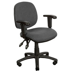 CRESCENT TASK CHAIR WITH ARMS Black Fabric