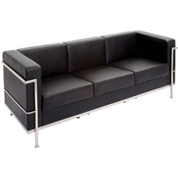 SPACE LOUNGE CHAIR Three Seater Black PU