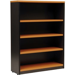 LOGAN BOOKCASE 1200X900 3 Shelf Beech & Ironstone