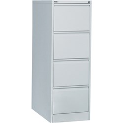 GO STEEL FILING CABINET 4 DRAWER SILVER GREY