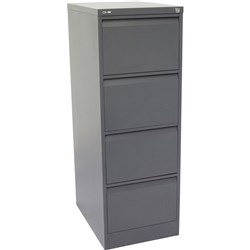 GO STEEL FILING CABINET 4 DRAWER GRAPHITE RIPPLE