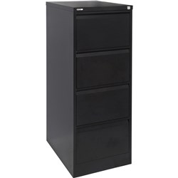 GO STEEL FILING CABINET 4 DRAWER BLACK RIPPLE