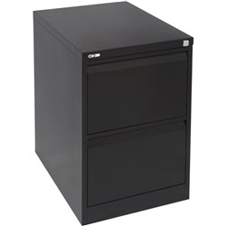 GO 2 DRAWER FILING CABINET H730xw460xd620mm Black Ripple