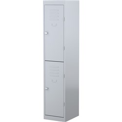 STEELCO PERSONNEL LOCKER 2 Door Silver Grey