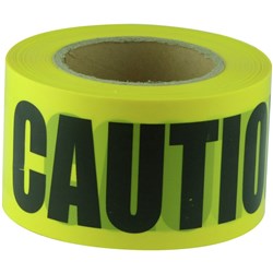 BARRICADE TAPE CAUTION Black On Yel 75mm x 100m