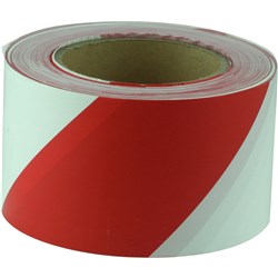 BARRICADE TAPE Red & White 75mm x 100m