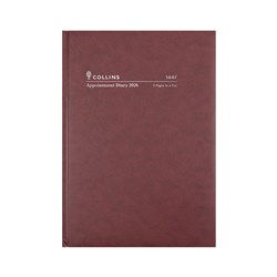 COLLINS APPOINTMENT SERIES A4 2 Pgs To Day 15min Burgundy 2025